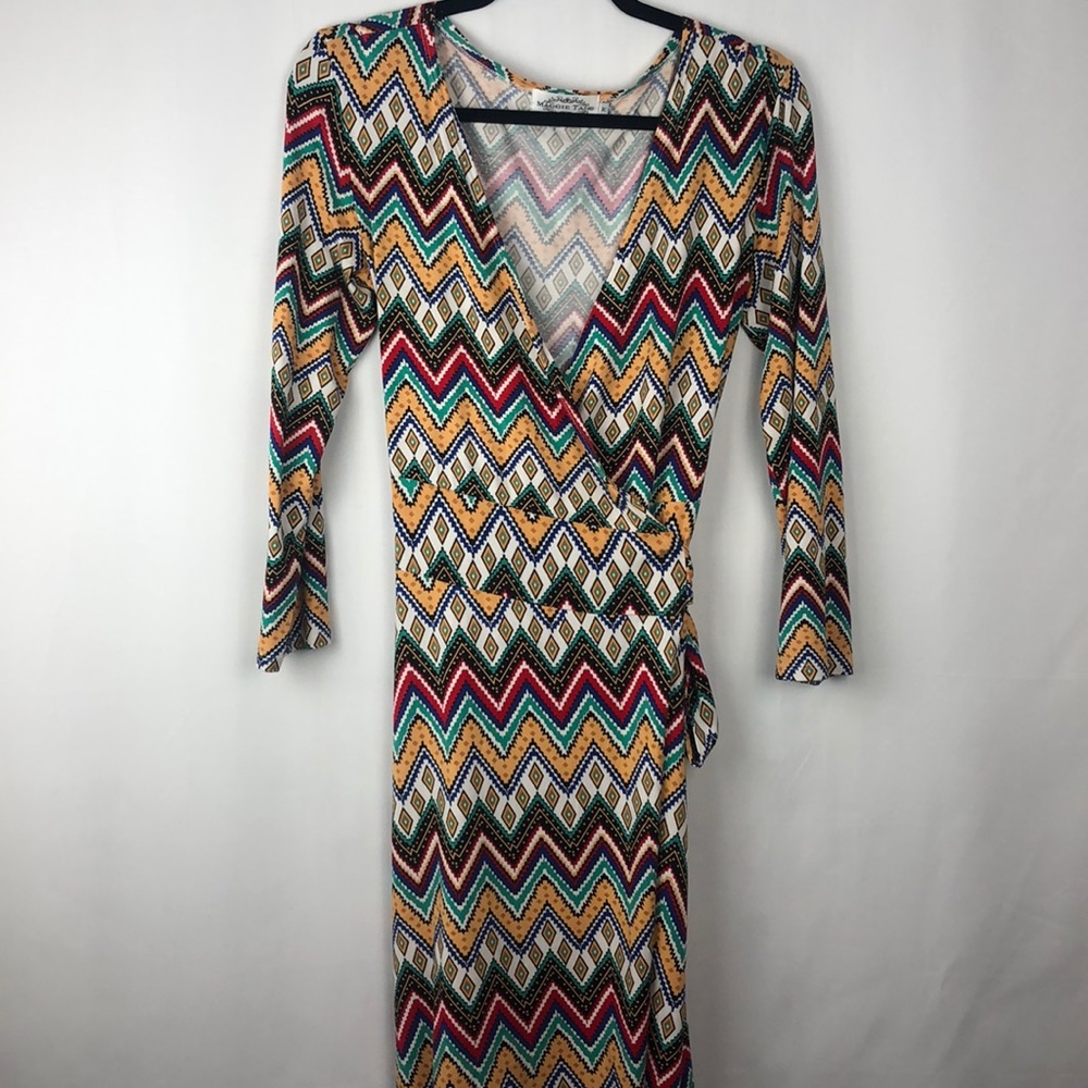 🌟2/25 MAGGIE TANG SOUTHWESTERN PRINT WRAP DRESS - Picture 1 of 7